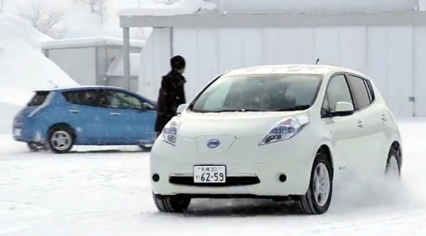 Nissan Leaf в американских зимних тестах пробегал на 37,5% меньше, чем летом. (Фото Nissan.)
