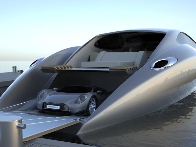 Шведские дизайнеры построили гараж-яхту для спорткара